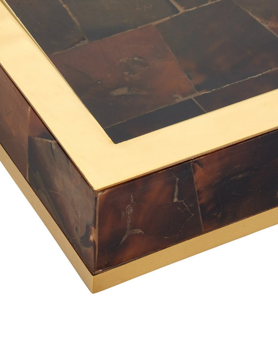 Currey and Company - 1200-1022 - Tray Set of 2 - Casey - Natural/Brass