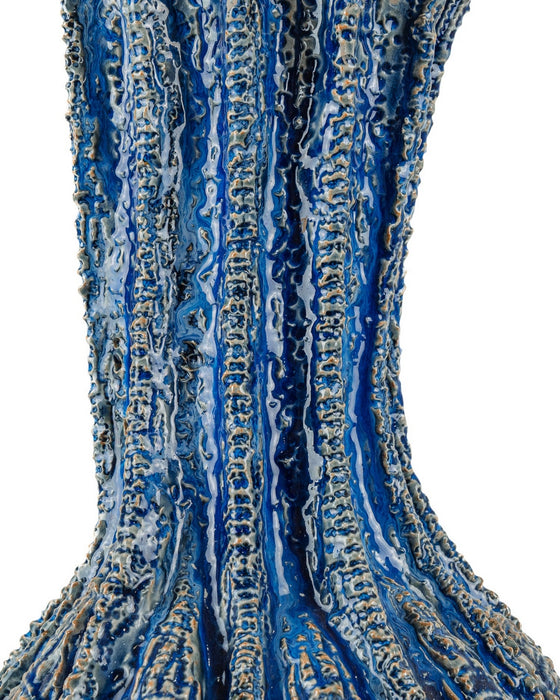 Currey and Company - 1200-1048 - Vase - Folios - Reactive Dark Blue
