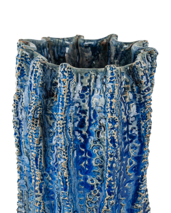 Currey and Company - 1200-1048 - Vase - Folios - Reactive Dark Blue