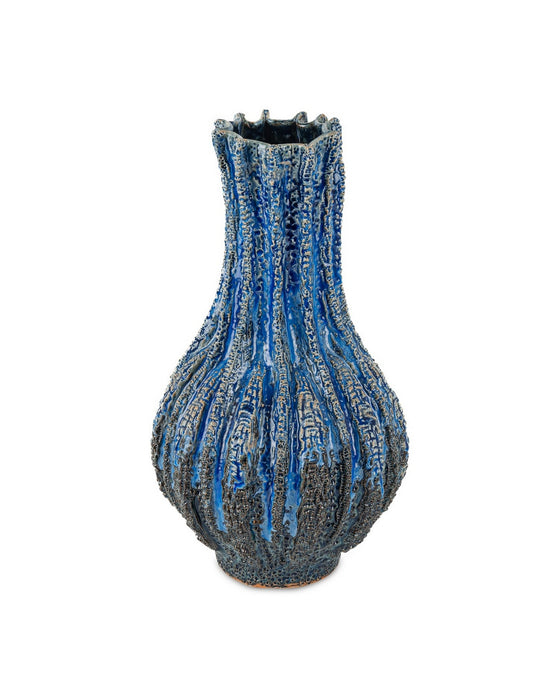 Currey and Company - 1200-1048 - Vase - Folios - Reactive Dark Blue