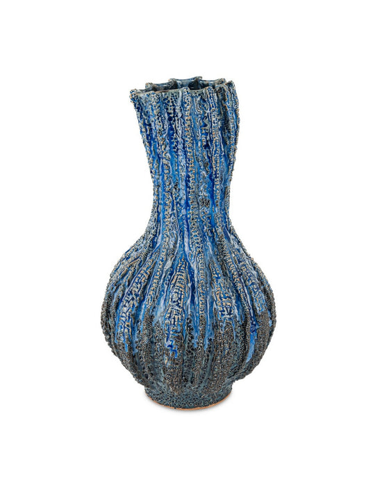 Currey and Company - 1200-1048 - Vase - Folios - Reactive Dark Blue