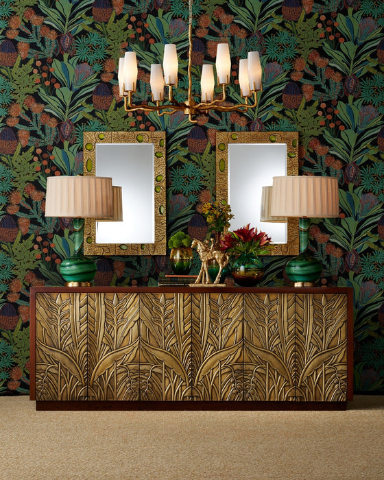 Currey and Company - 3000-0324 - Credenza - Jardin - Walnut/Antique Brass