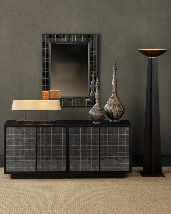 Currey and Company - 3000-0330 - Credenza - Mosaico - Ebony/Antique Mirror