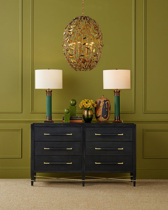 Currey and Company - 3000-0332 - Chest - Verona - Black/Natural/Champagne/Silver