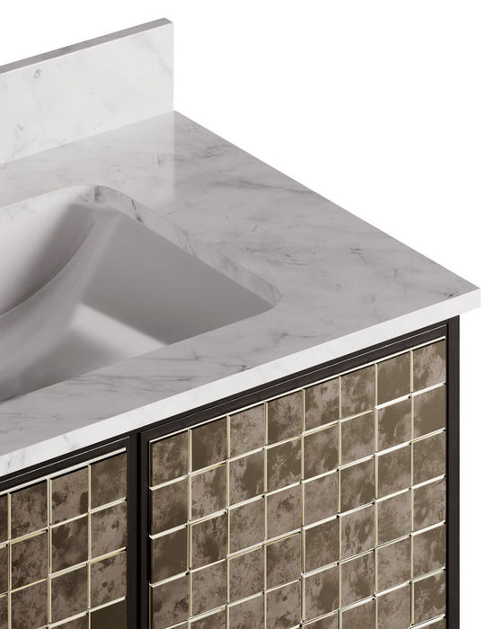 Currey and Company - 3800-0013 - 36" Vanity with Rectangular Undermount Sink - Mosaico - Ebony/Natural/White/Antique Mirror