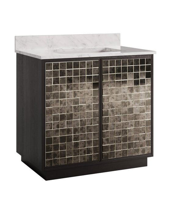 Currey and Company - 3800-0013 - 36" Vanity with Rectangular Undermount Sink - Mosaico - Ebony/Natural/White/Antique Mirror