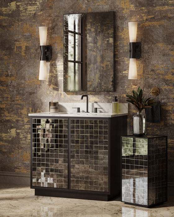 Currey and Company - 3800-0013 - 36" Vanity with Rectangular Undermount Sink - Mosaico - Ebony/Natural/White/Antique Mirror