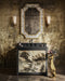 Currey and Company - 3800-0014 - 36" Vanity with Rectangular Undermount Sink - Karlson - Stained Vellum/Caviar Black & Faux Bone/Black/White