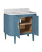 Currey and Company - 3800-0015 - 36" Vanity with Oval Undermount Sink - Briallen - Laquered Blue Linen/Natural/White/Polished Nickel