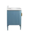 Currey and Company - 3800-0015 - 36" Vanity with Oval Undermount Sink - Briallen - Laquered Blue Linen/Natural/White/Polished Nickel