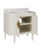 Currey and Company - 3800-0016 - 36" Vanity with Oval Undermount Sink - Briallen - Cerused White/Natural/White/Polished Brass