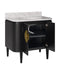 Currey and Company - 3800-0017 - 36" Vanity with Oval Undermount Sink - Briallen - Caviar Black/Natural/White/Light Antique Brass