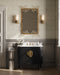 Currey and Company - 3800-0017 - 36" Vanity with Oval Undermount Sink - Briallen - Caviar Black/Natural/White/Light Antique Brass