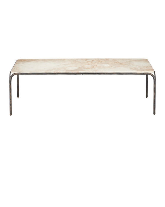 Currey and Company - 4000-0220 - Cocktail Table - Crema - Natural/Bronze