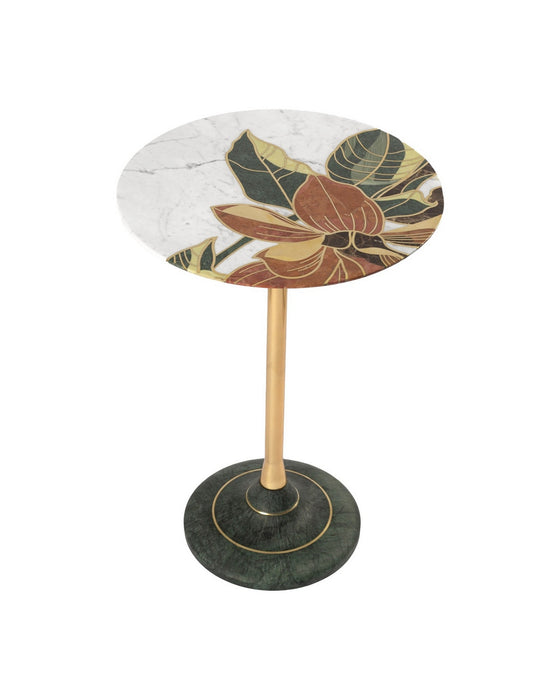 Currey and Company - 4000-0222 - Accent Table - Roselle - Natural/Brass