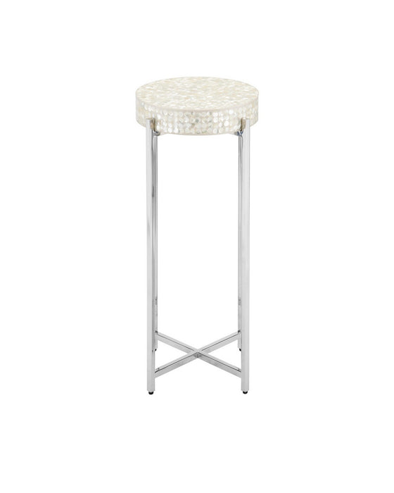 Currey and Company - 4000-0224 - Drinks Table - Gerri Dot - Natural/Polished Nickel
