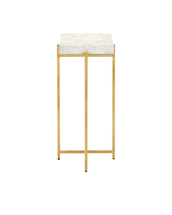 Currey and Company - 4000-0225 - Accent Table - Casey - Natural/Brass