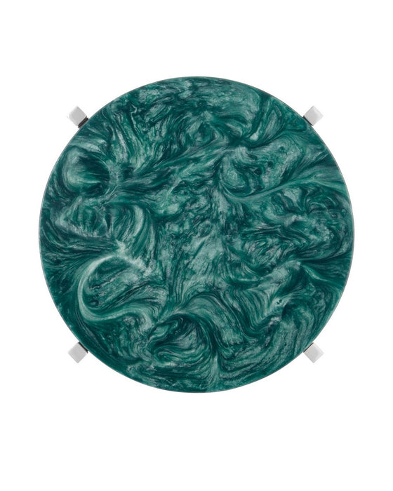 Currey and Company - 4000-0227 - Drinks Table - Rina - Teal/Polished Nickel