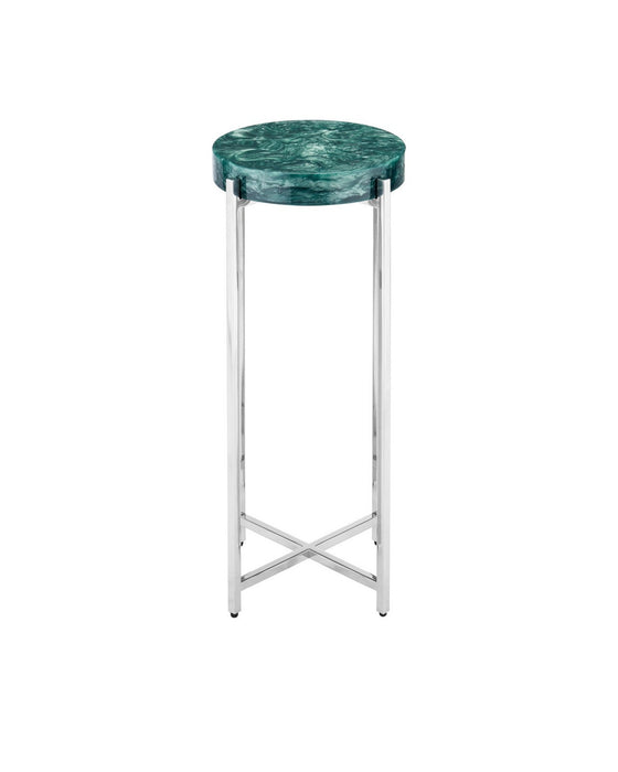Currey and Company - 4000-0227 - Drinks Table - Rina - Teal/Polished Nickel