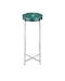 Currey and Company - 4000-0227 - Drinks Table - Rina - Teal/Polished Nickel