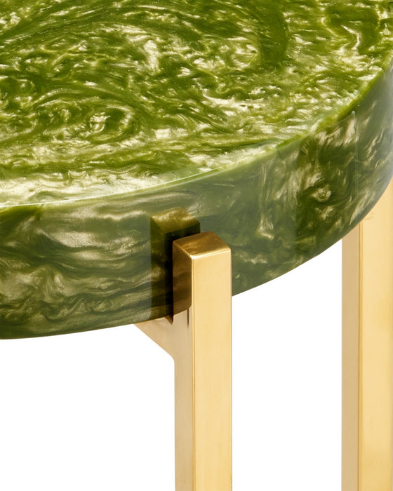 Currey and Company - 4000-0228 - Drinks Table - Rina - Green/Brass