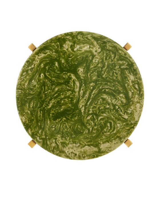 Currey and Company - 4000-0228 - Drinks Table - Rina - Green/Brass