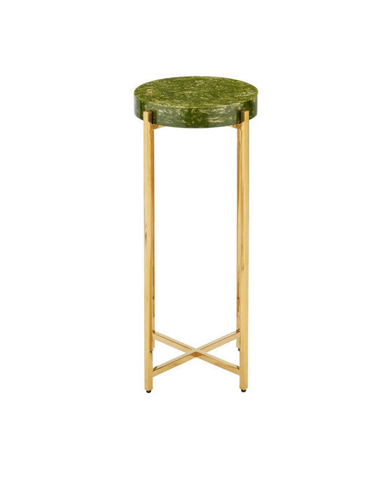 Currey and Company - 4000-0228 - Drinks Table - Rina - Green/Brass