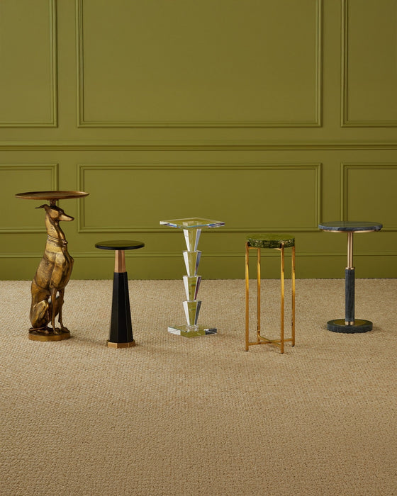 Currey and Company - 4000-0228 - Drinks Table - Rina - Green/Brass