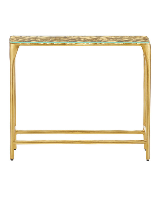 Currey and Company - 4000-0232 - Console Table - Honeycomb - Gold/Clear