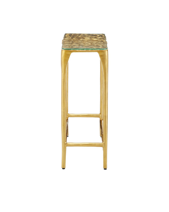 Currey and Company - 4000-0232 - Console Table - Honeycomb - Gold/Clear
