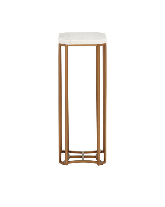 Currey and Company - 4000-0235 - Drinks Table - Ocho - White/Antique Brass