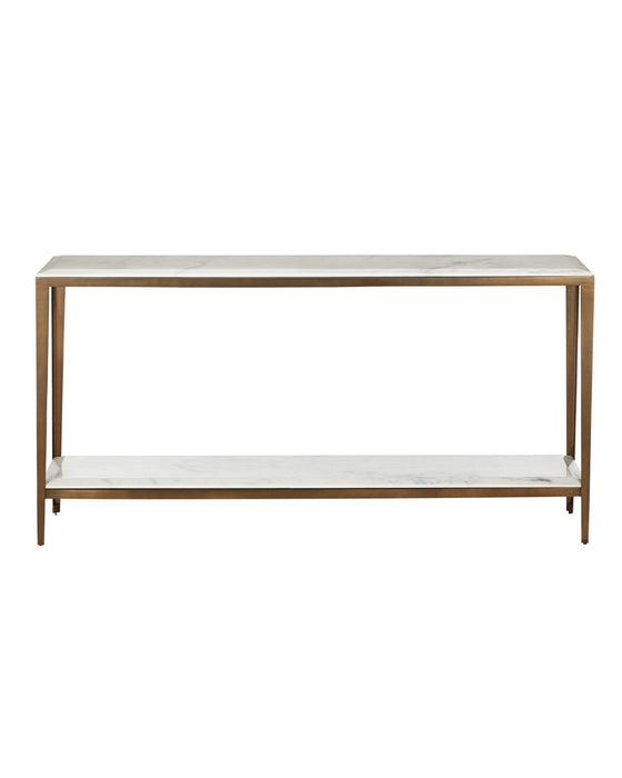 Currey and Company - 4000-0238 - Console Table - Oblique - Natural/Antique Brass