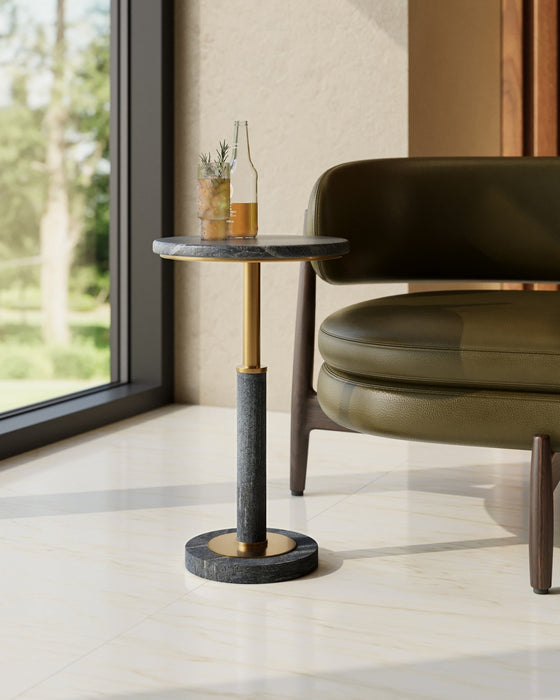 Currey and Company - 4000-0241 - Accent Table - Miles - Natural/Polished Brass