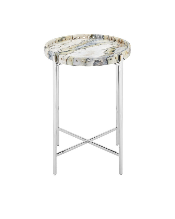 Currey and Company - 4000-0242 - Accent Table - Freya - Natural/Nickel