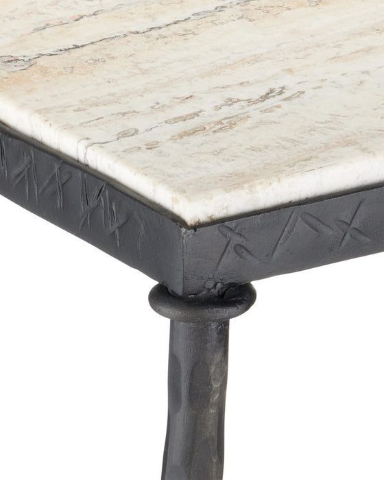 Currey and Company - 4000-0243 - Side Table - Agora - Natural/Rustic Bronze