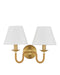 Currey and Company - 5000-0274 - Two Light Wall Sconce - Adala - Natural/Brushed Brass