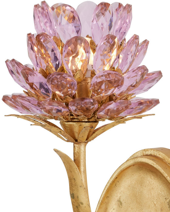 Currey and Company - 5000-0279 - One Light Wall Sconce - Marilee - Pink/Dutch Gold Leaf