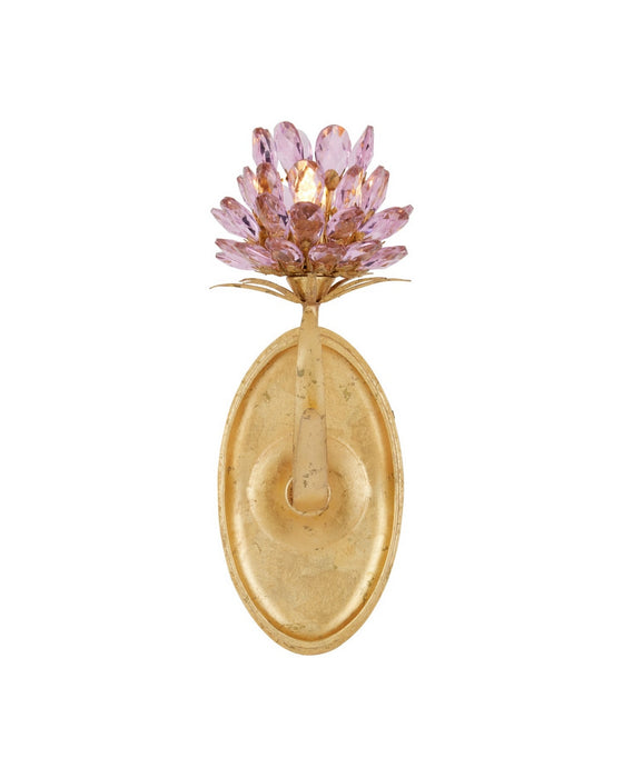 Currey and Company - 5000-0279 - One Light Wall Sconce - Marilee - Pink/Dutch Gold Leaf
