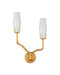 Currey and Company - 5000-0285 - Two Light Wall Sconce - Mathilda - White/Matte Gold