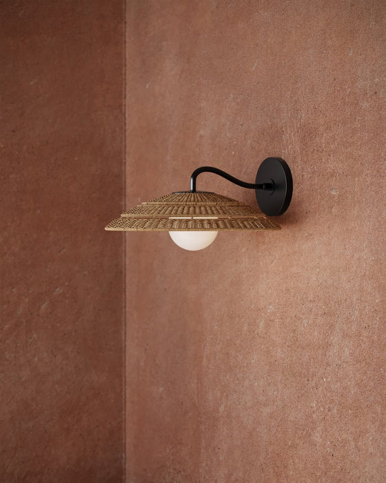 Currey and Company - 5500-0059 - One Light Wall Sconce - Barbary - Natural/Black/Frosted White