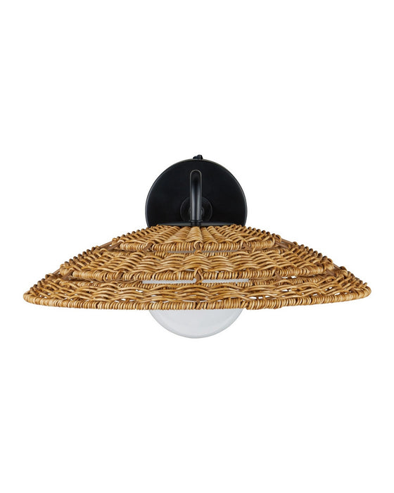 Currey and Company - 5500-0059 - One Light Wall Sconce - Barbary - Natural/Black/Frosted White
