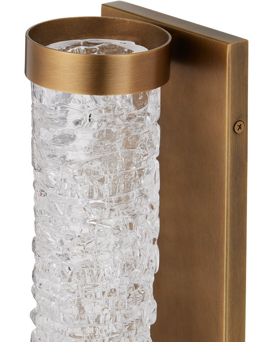 Currey and Company - 5800-0064 - One Light Wall Sconce - Busby - Clear/Brushed Brass