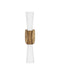 Currey and Company - 5800-0065 - Two Light Wall Sconce - Burrows - Opaque White/Antique Brass