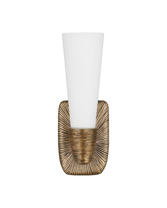 Currey and Company - 5800-0067 - One Light Wall Sconce - Bonaz - Opaque White/Antique Brass