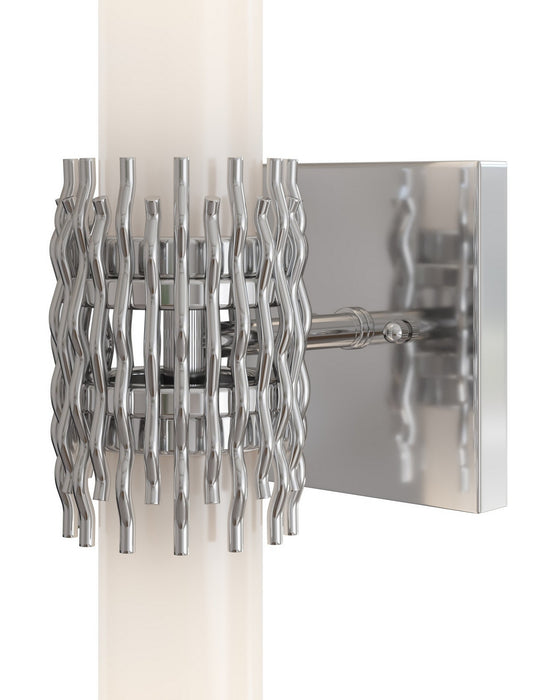 Currey and Company - 5800-0070 - Two Light Wall Sconce - Brietta - Opaque White/Polished Nickel
