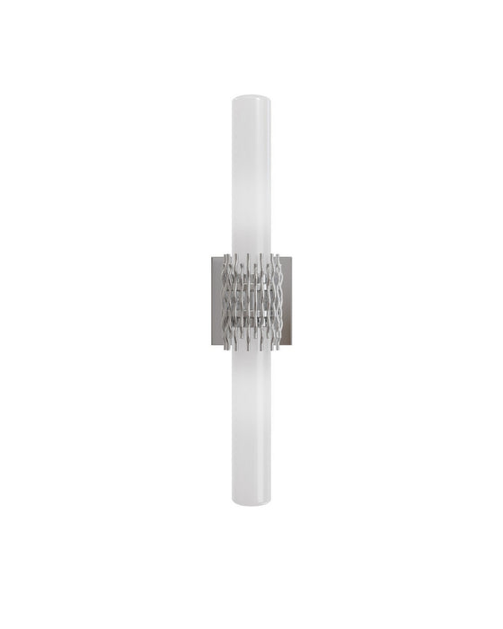 Currey and Company - 5800-0070 - Two Light Wall Sconce - Brietta - Opaque White/Polished Nickel