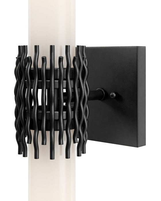 Currey and Company - 5800-0071 - Two Light Wall Sconce - Brietta - Opaque White/Oil Rubbed Bronze