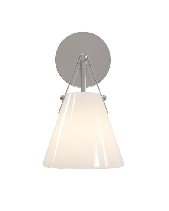 Currey and Company - 5800-0073 - One Light Wall Sconce - Bronwen - Opaque White/Polished Nickel