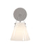 Currey and Company - 5800-0073 - One Light Wall Sconce - Bronwen - Opaque White/Polished Nickel