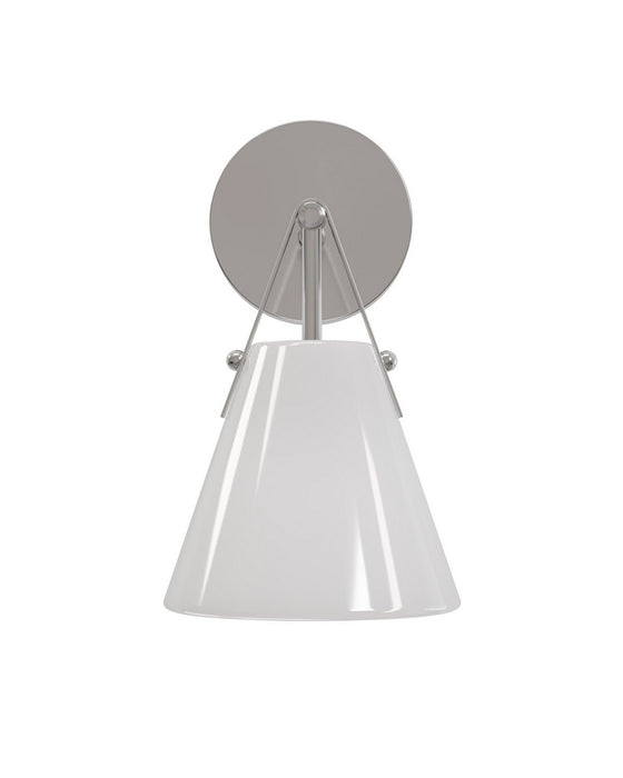 Currey and Company - 5800-0073 - One Light Wall Sconce - Bronwen - Opaque White/Polished Nickel